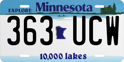 MN license plate 363UCW