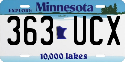 MN license plate 363UCX