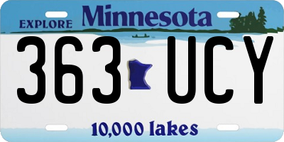 MN license plate 363UCY