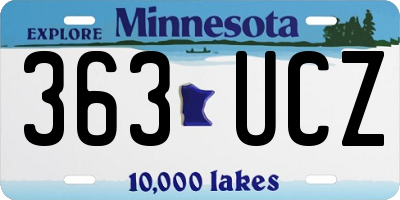 MN license plate 363UCZ