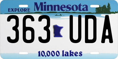 MN license plate 363UDA