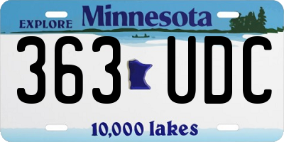 MN license plate 363UDC