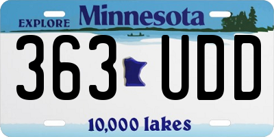 MN license plate 363UDD