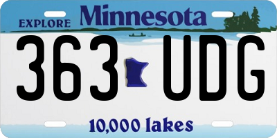 MN license plate 363UDG