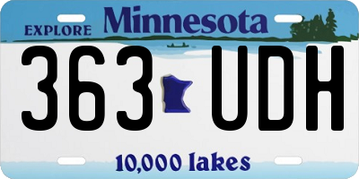 MN license plate 363UDH