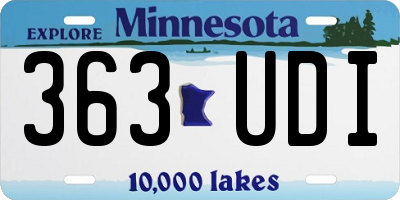 MN license plate 363UDI