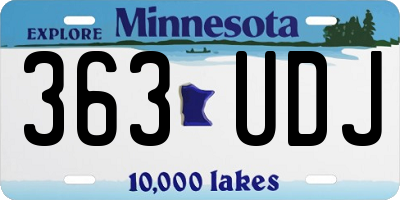 MN license plate 363UDJ