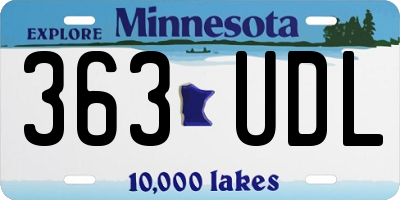 MN license plate 363UDL