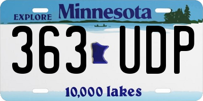 MN license plate 363UDP