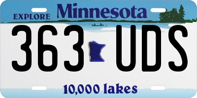 MN license plate 363UDS