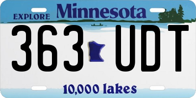 MN license plate 363UDT