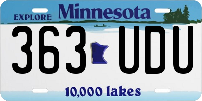 MN license plate 363UDU