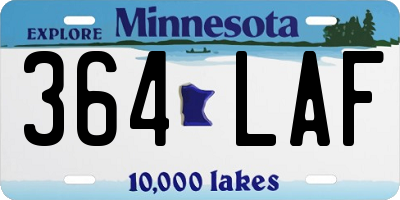 MN license plate 364LAF