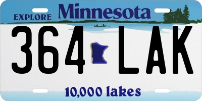 MN license plate 364LAK