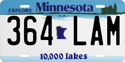 MN license plate 364LAM