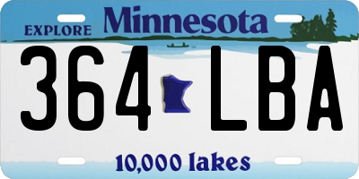 MN license plate 364LBA