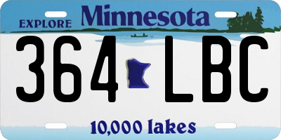 MN license plate 364LBC
