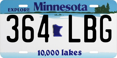 MN license plate 364LBG