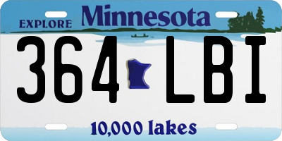 MN license plate 364LBI