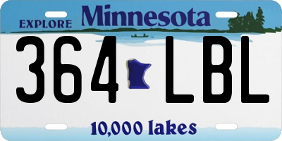 MN license plate 364LBL