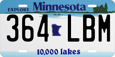 MN license plate 364LBM