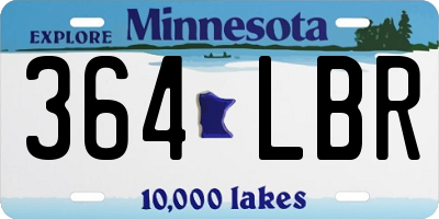 MN license plate 364LBR