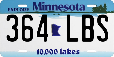 MN license plate 364LBS
