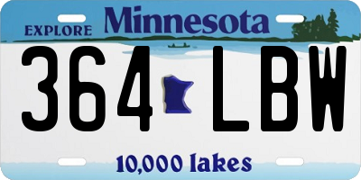 MN license plate 364LBW