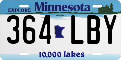 MN license plate 364LBY