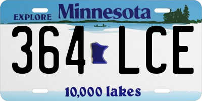 MN license plate 364LCE