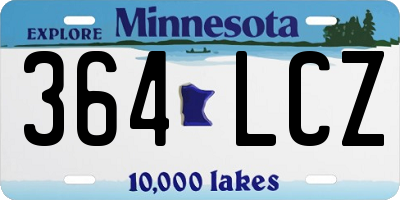 MN license plate 364LCZ