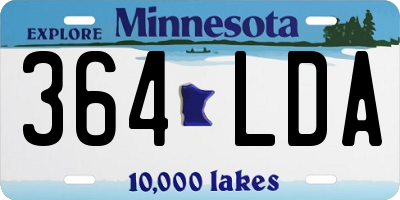MN license plate 364LDA