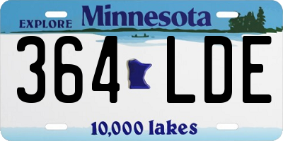 MN license plate 364LDE