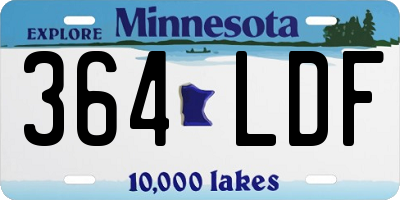 MN license plate 364LDF