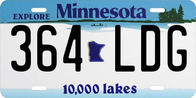 MN license plate 364LDG