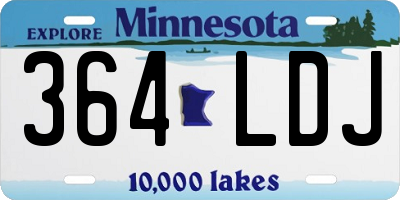 MN license plate 364LDJ