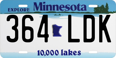 MN license plate 364LDK