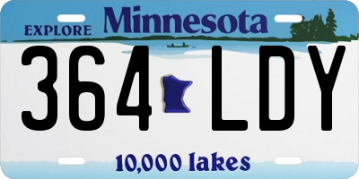 MN license plate 364LDY
