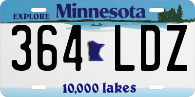 MN license plate 364LDZ
