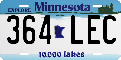 MN license plate 364LEC