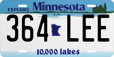MN license plate 364LEE
