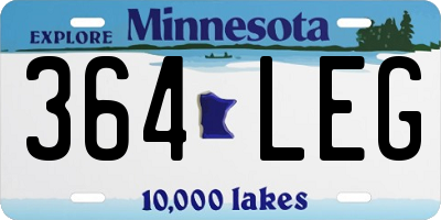 MN license plate 364LEG