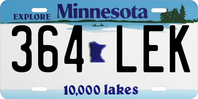 MN license plate 364LEK