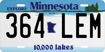MN license plate 364LEM