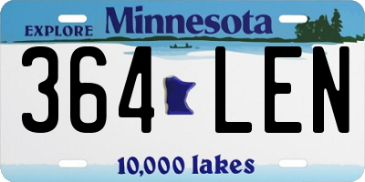 MN license plate 364LEN