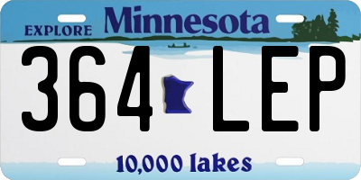 MN license plate 364LEP