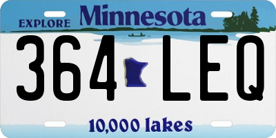 MN license plate 364LEQ