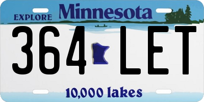 MN license plate 364LET