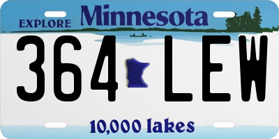 MN license plate 364LEW