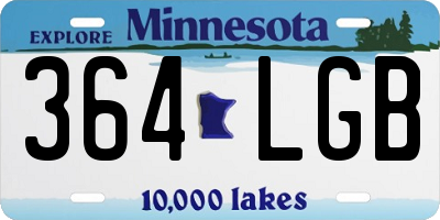 MN license plate 364LGB